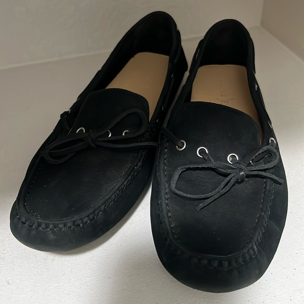 COLE HAAN  Womens Black Suede Loafers